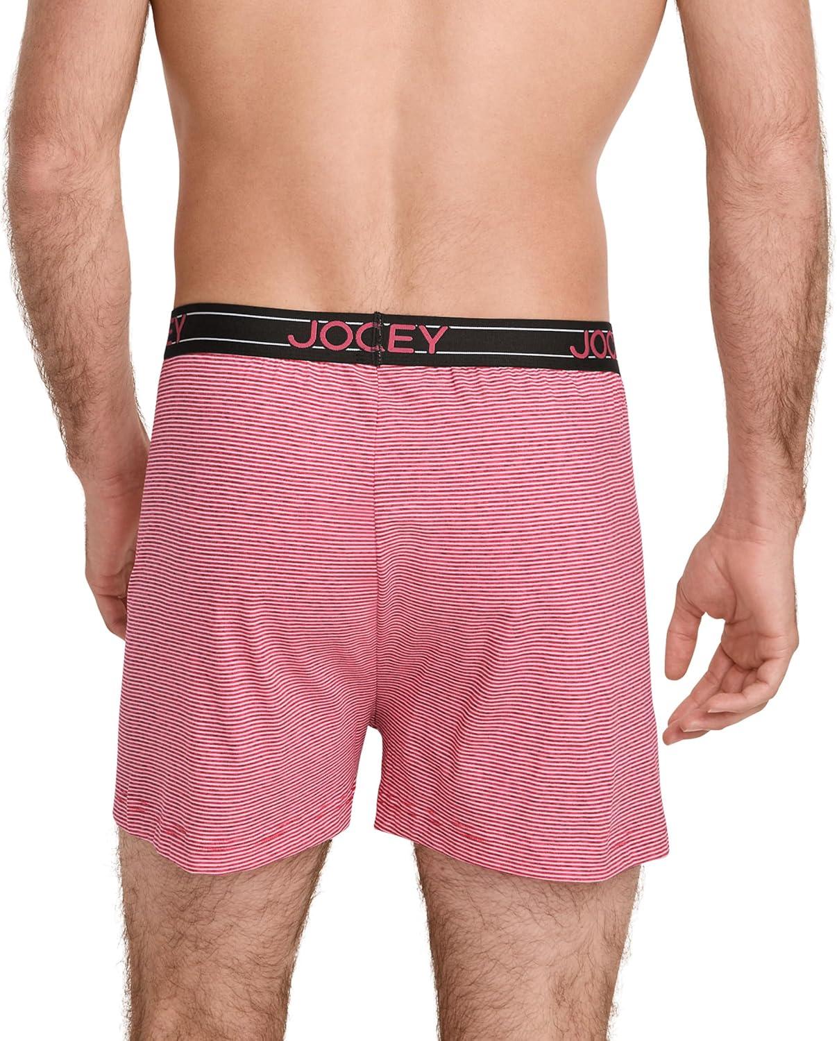 imageJockey Mens Underwear ActiveBlend Knit 5 BoxerRed Frolic Stripe