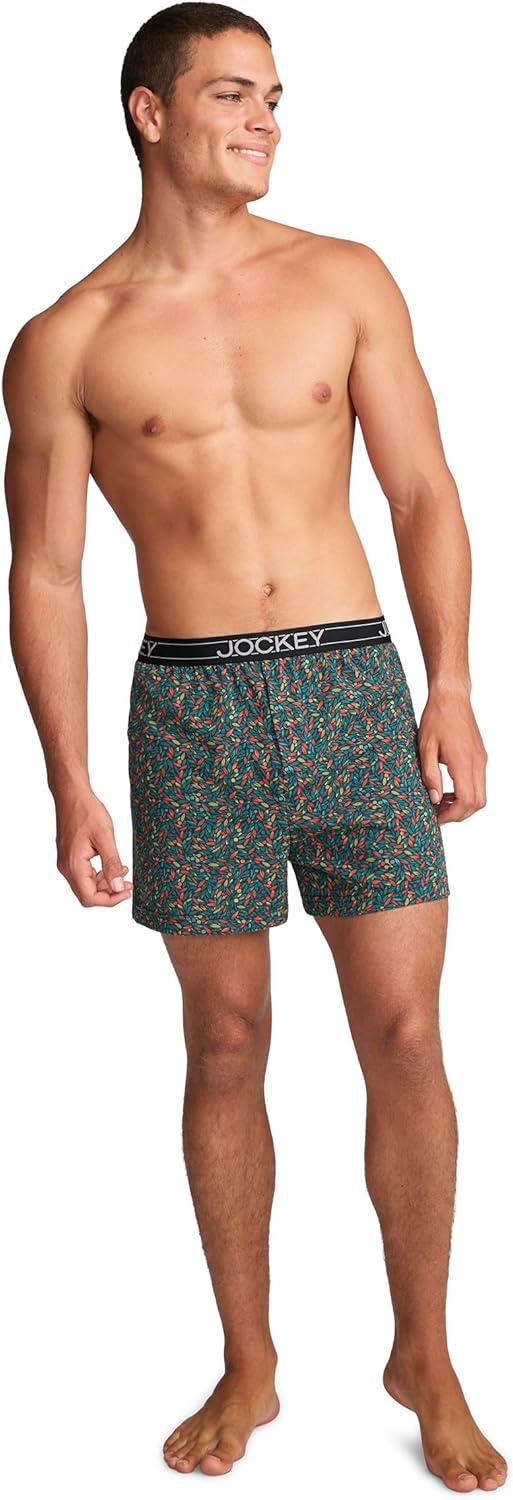 imageJockey Mens Underwear ActiveBlend Knit 5 BoxerWarm Petals