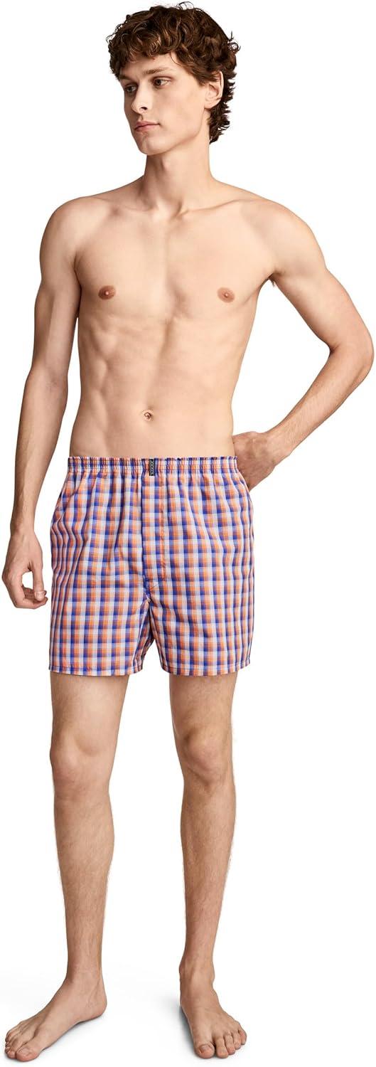 imageJockey Mens Underwear Classics Full Cut 5 Boxer 3 PackFlame Plaid