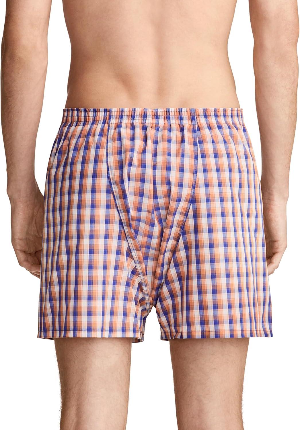 imageJockey Mens Underwear Classics Full Cut 5 Boxer 3 PackFlame Plaid