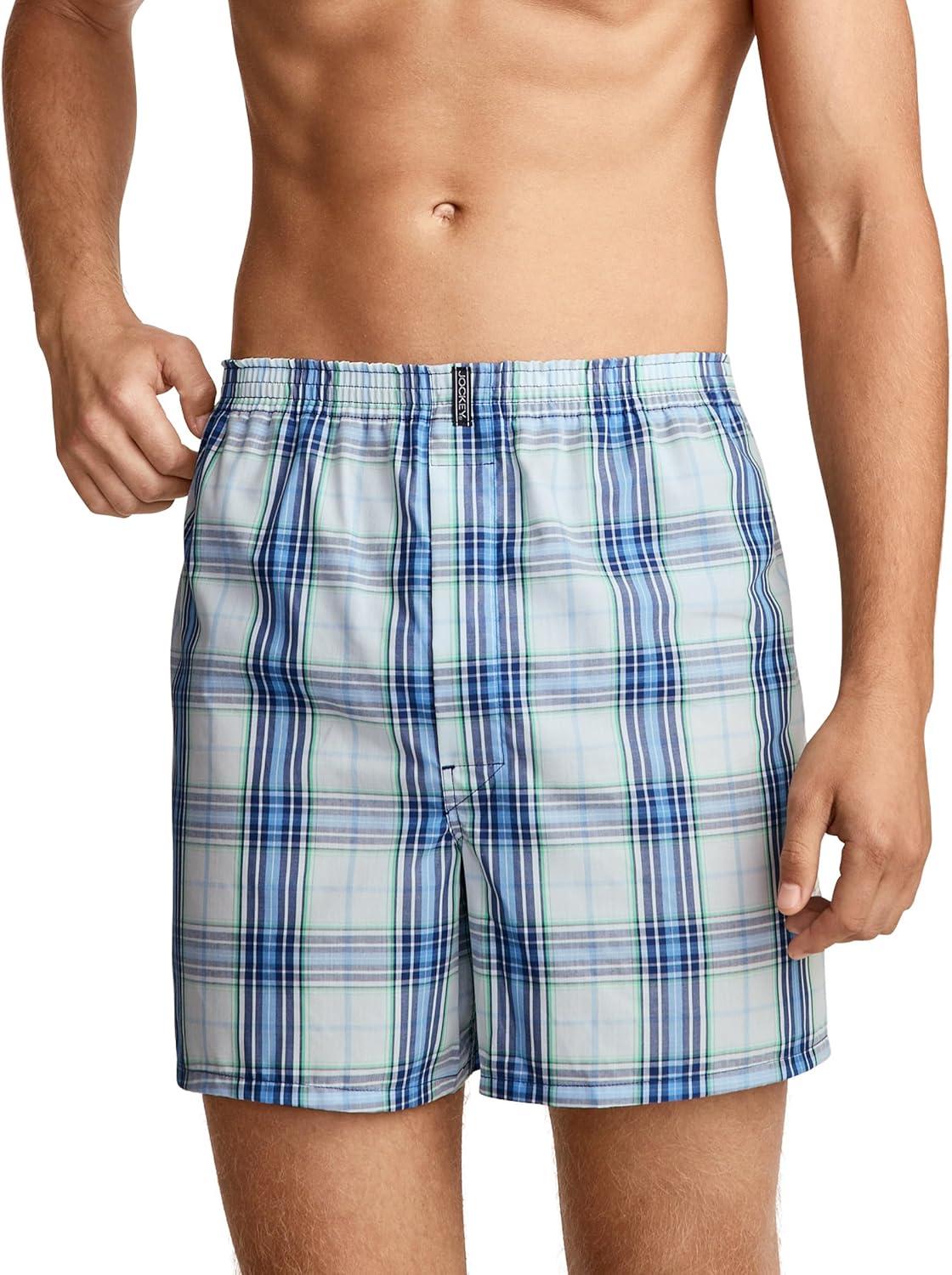 imageJockey Mens Underwear Classics Full Cut 5 Boxer 3 PackLily Pad Oasis