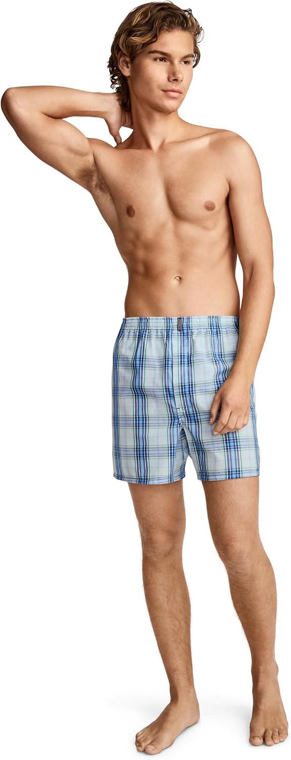 imageJockey Mens Underwear Classics Full Cut 5 Boxer 3 PackLily Pad Oasis