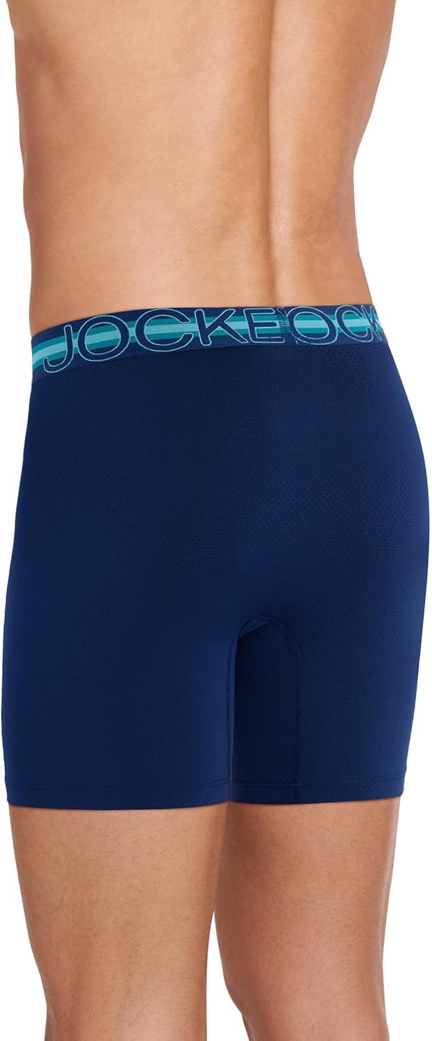 imageJockey Mens Underwear Mens Boxer Briefs With Pouch Sport Stability Microfiber 6 Boxer BriefJust Past Midnight