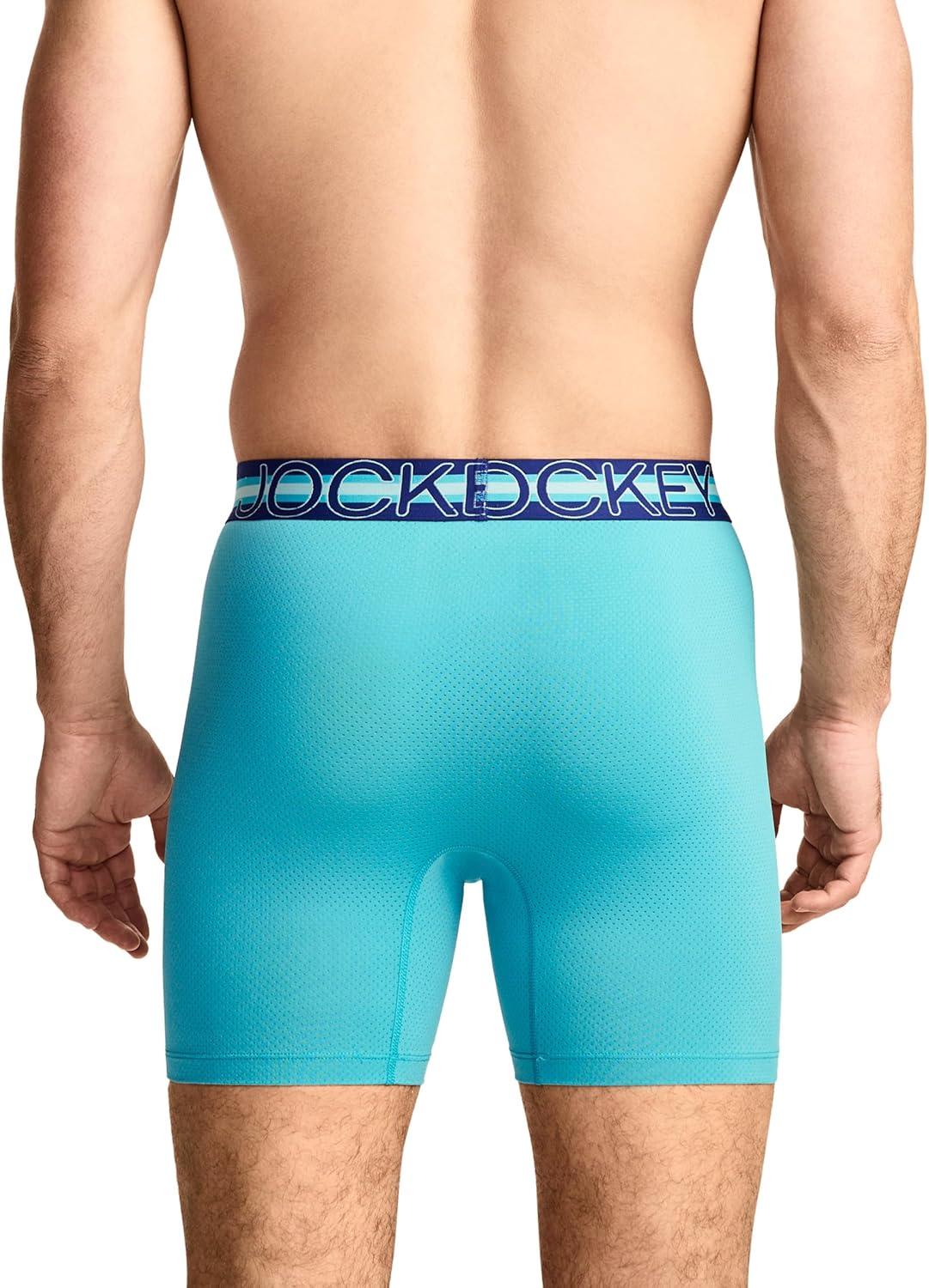 imageJockey Mens Underwear Mens Boxer Briefs With Pouch Sport Stability Microfiber 6 Boxer BriefOcean Teal