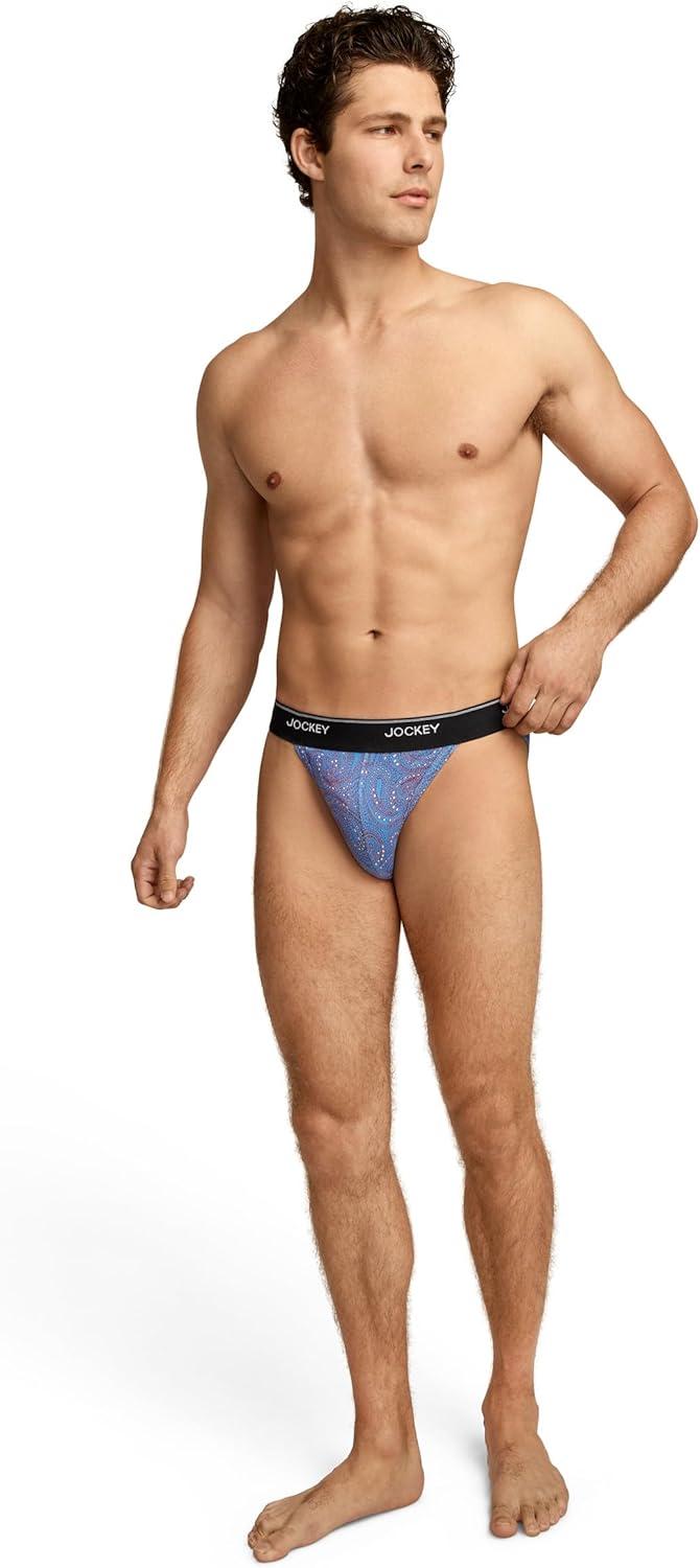 imageJockey Mens Underwear Mens Elance String Bikini 2 PackAmericana Stars