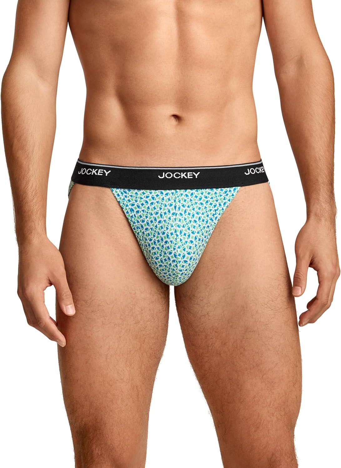 imageJockey Mens Underwear Mens Elance String Bikini 2 PackTidal Tile