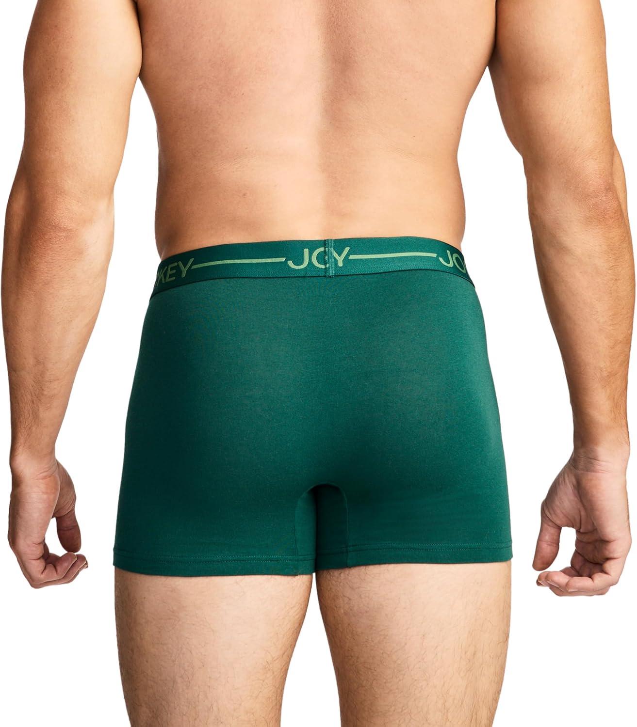 imageJockey Mens Underwear Organic Cotton Stretch 4 Trunk 3 PackEvergreen Mist