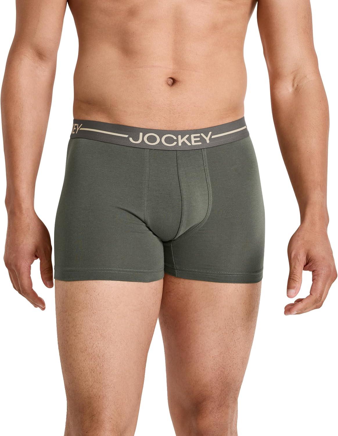 imageJockey Mens Underwear Organic Cotton Stretch 4 Trunk 3 PackRocky BeachAquamarineBrunswick Green