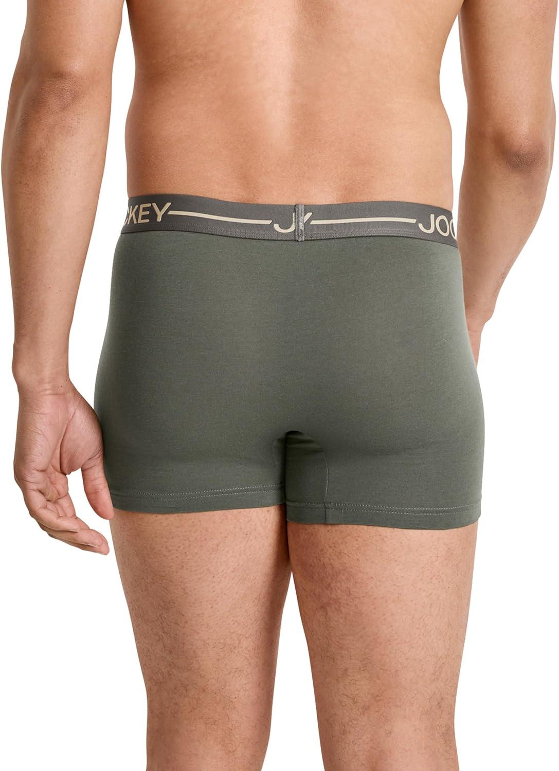 imageJockey Mens Underwear Organic Cotton Stretch 4 Trunk 3 PackRocky BeachAquamarineBrunswick Green
