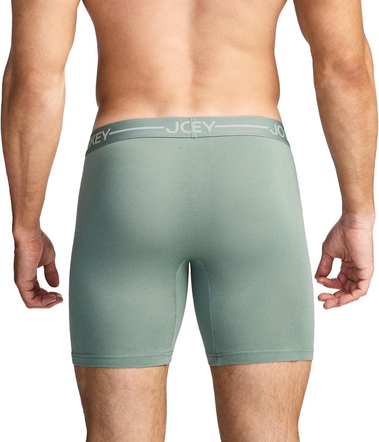 imageJockey Mens Underwear Organic Cotton Stretch 65 Boxer Brief 3 PackEvergreen Mist