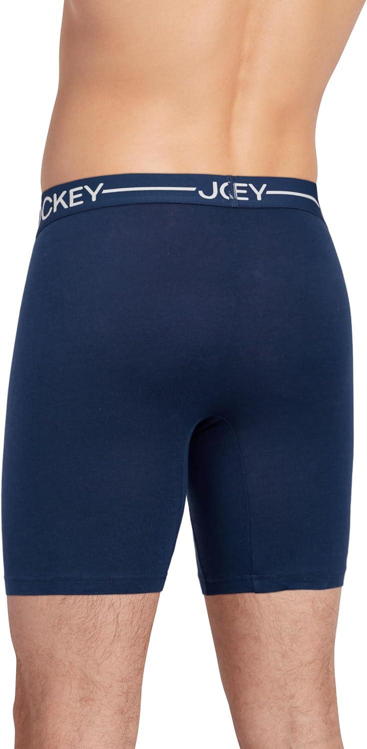 imageJockey Mens Underwear Organic Cotton Stretch 65 Boxer Brief 3 PackLake SkyTornado BlueInk Well