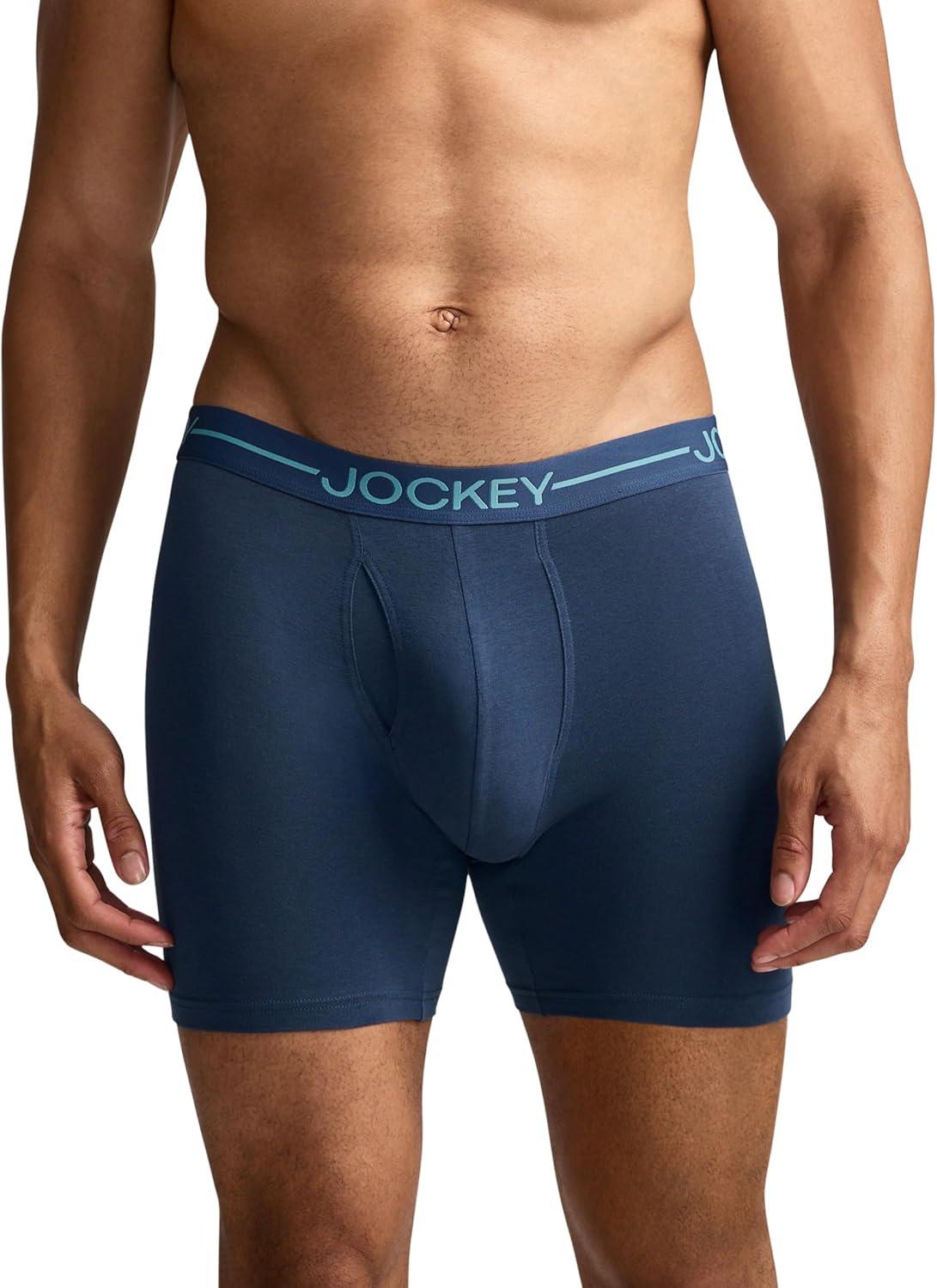 imageJockey Mens Underwear Organic Cotton Stretch 65 Boxer Brief 3 PackNocturne Cove