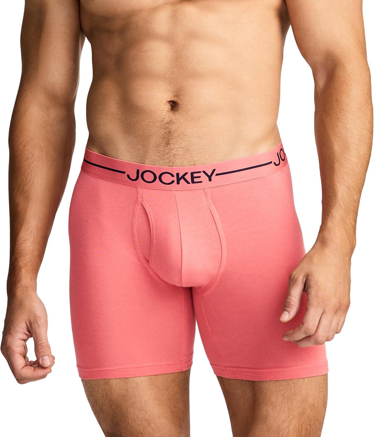 imageJockey Mens Underwear Organic Cotton Stretch 65 Boxer Brief 3 PackSky Bloom