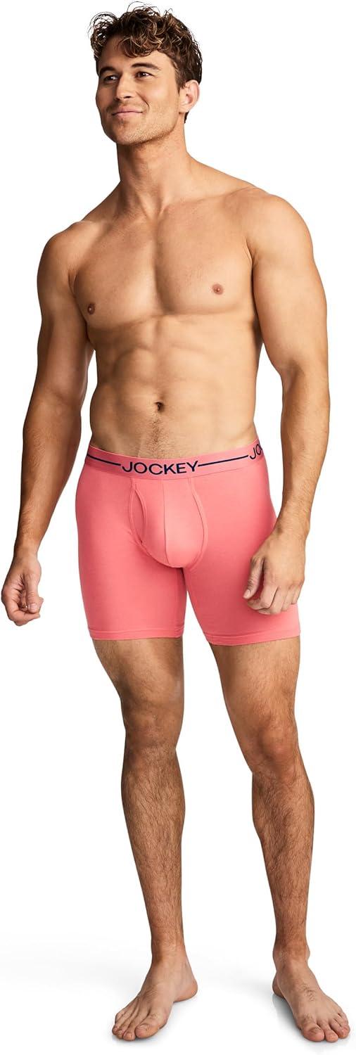 imageJockey Mens Underwear Organic Cotton Stretch 65 Boxer Brief 3 PackSky Bloom