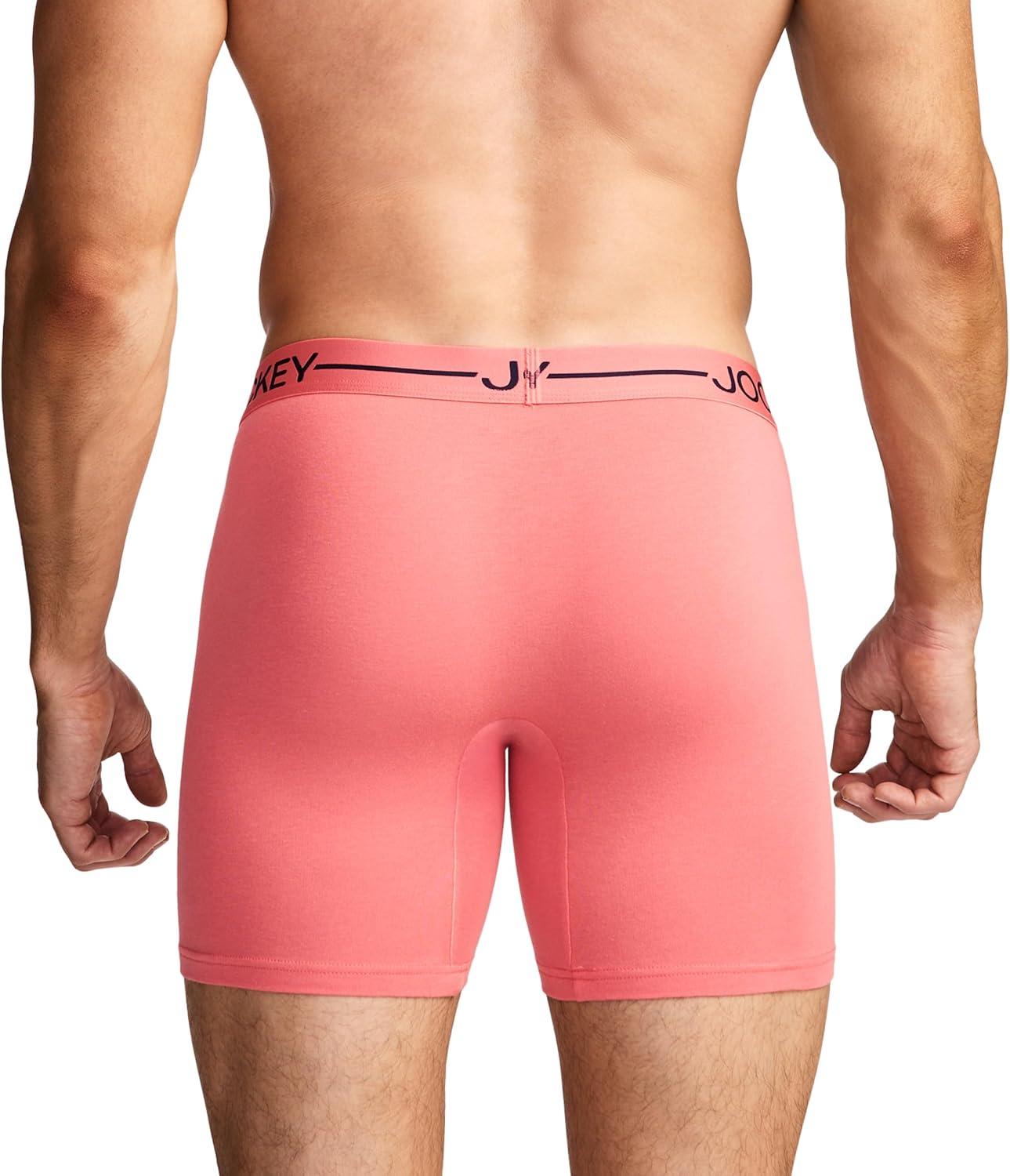 imageJockey Mens Underwear Organic Cotton Stretch 65 Boxer Brief 3 PackSky Bloom