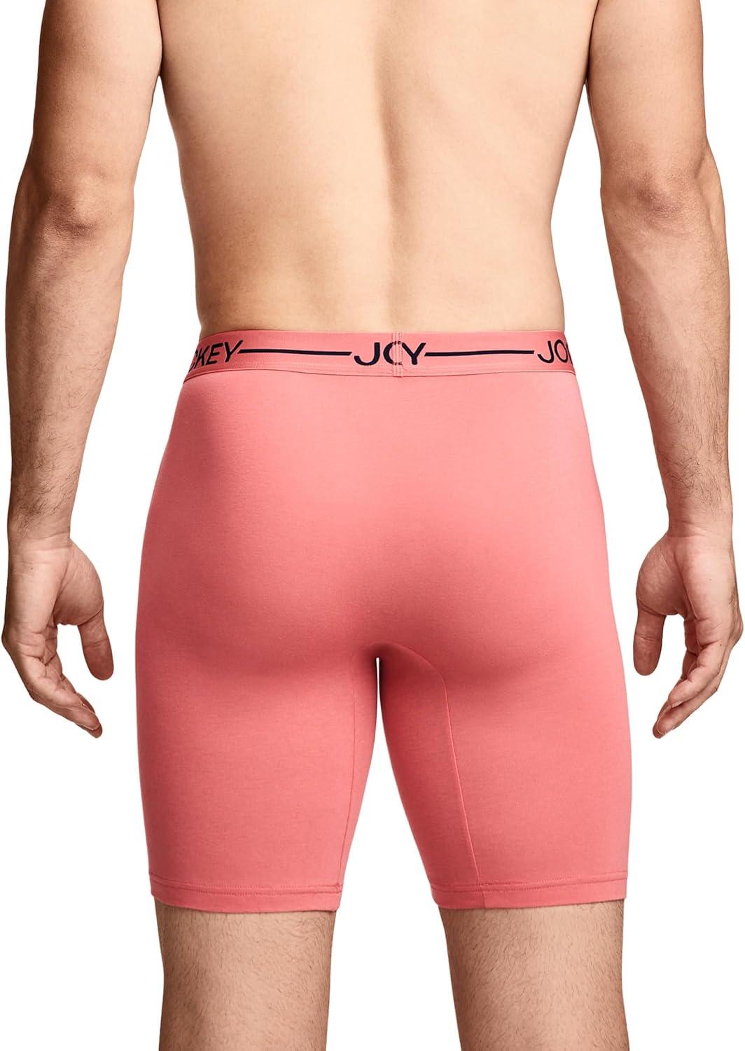 imageJockey Mens Underwear Organic Cotton Stretch 95 Long Leg Boxer Brief 3 PackSky Bloom