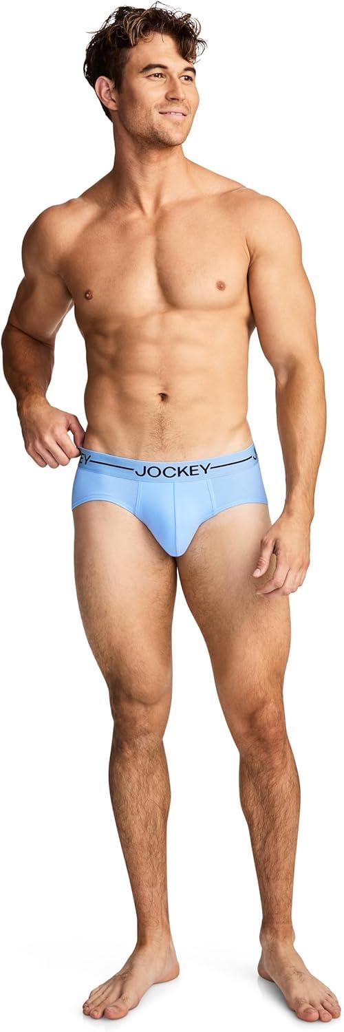 imageJockey Mens Underwear Organic Cotton Stretch Brief 3 PackSky Bloom