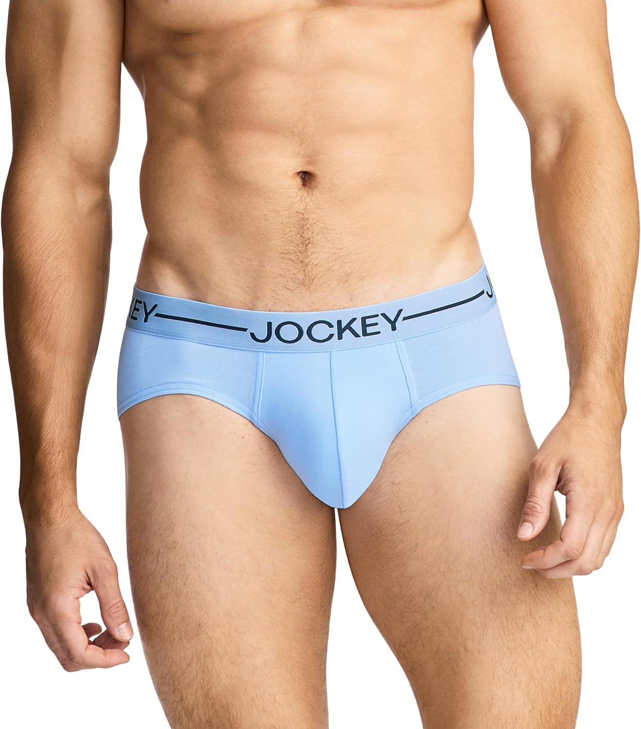 imageJockey Mens Underwear Organic Cotton Stretch Brief 3 PackSky Bloom