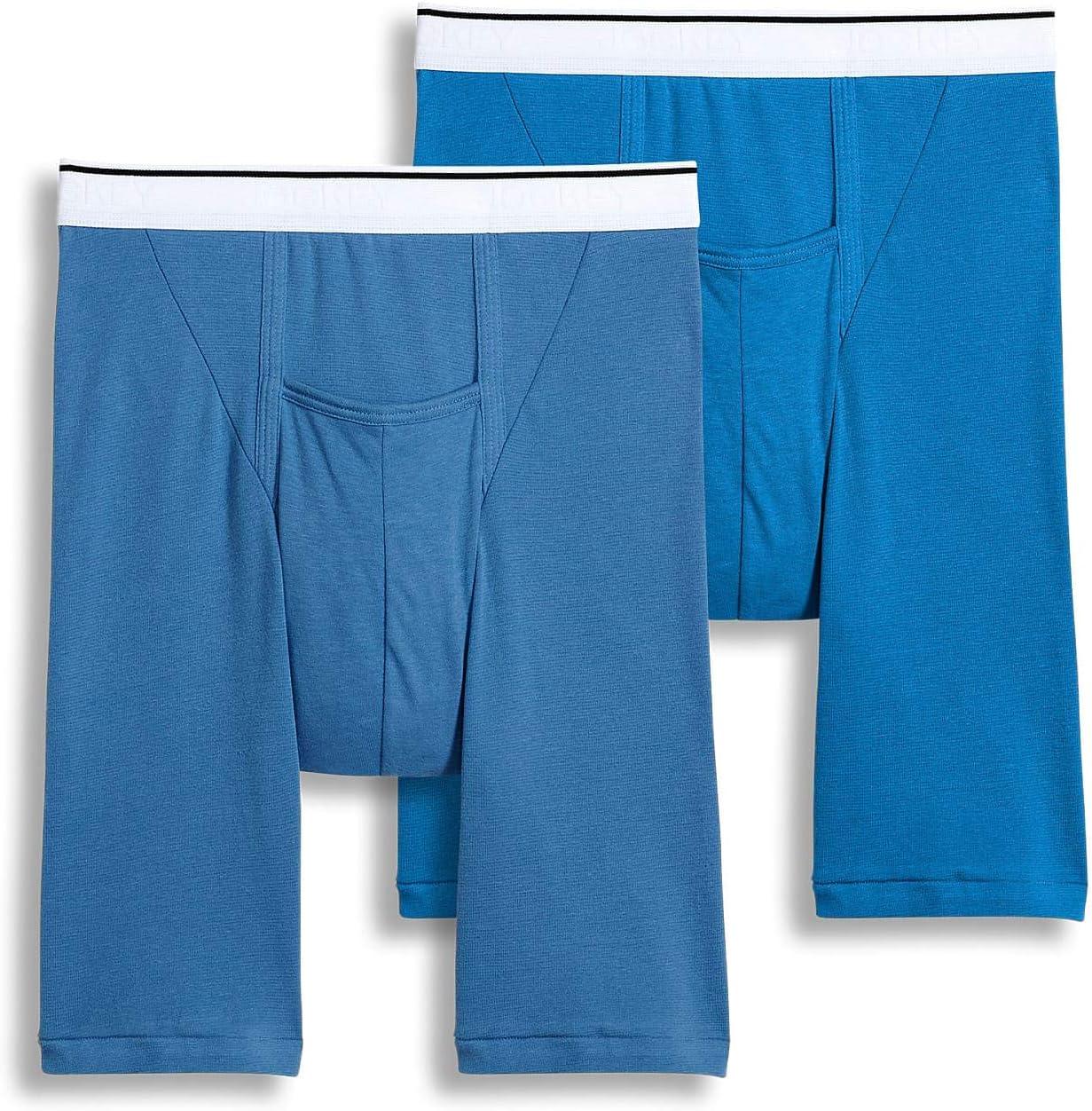imageJockey Mens Underwear Pouch 10 Midway Brief 2 PackOcean BlueJust Blue