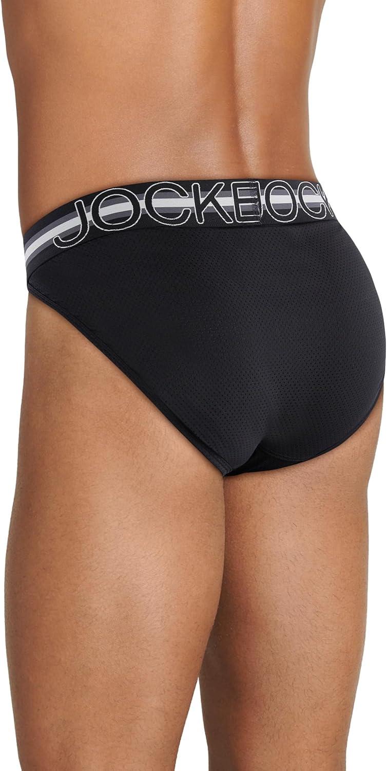 imageJockey Mens Underwear Sport Stability Pouch Microfiber String BikiniBlack Out