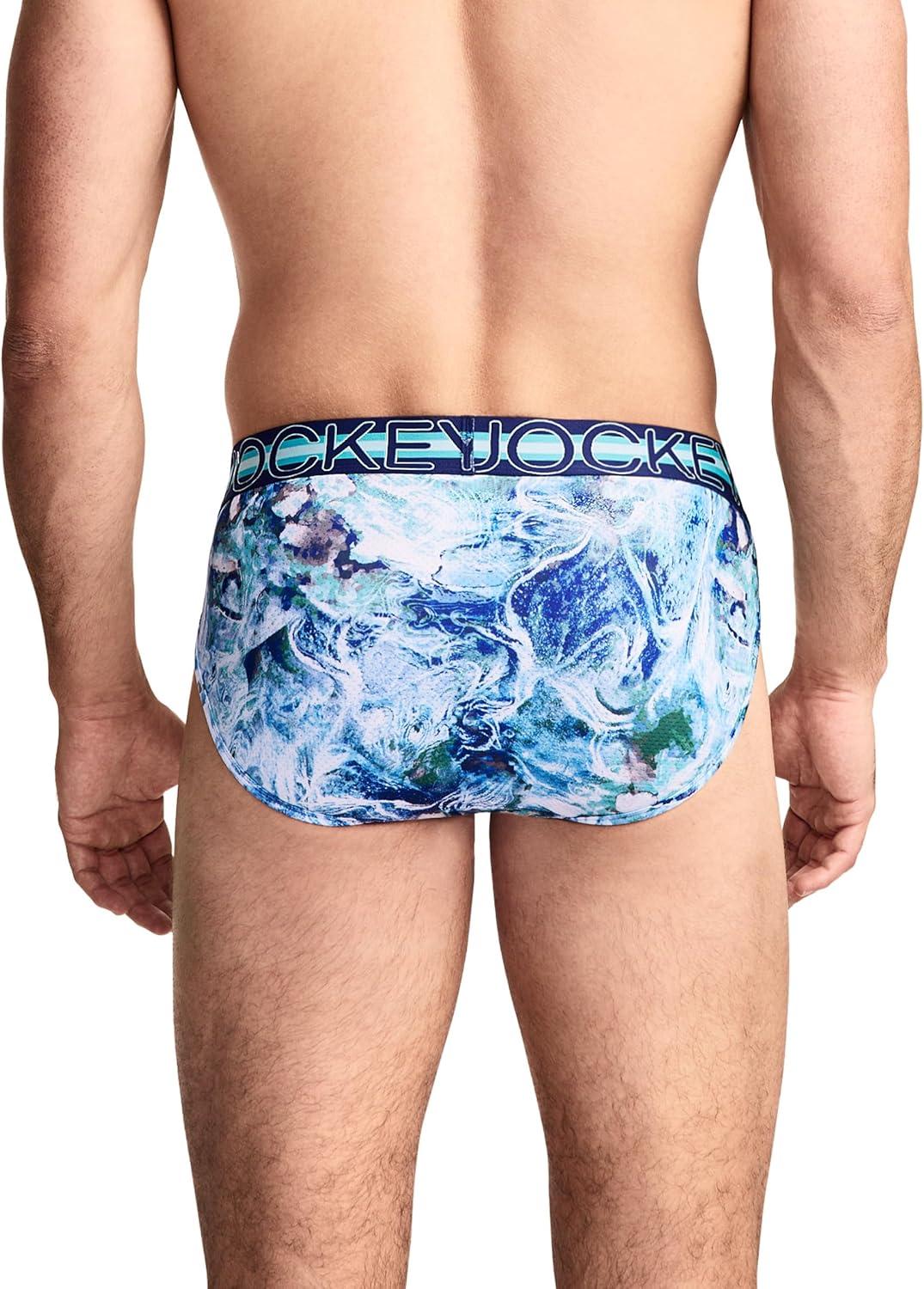 imageJockey Mens Underwear Sport Stability Pouch Microfiber String BikiniBlue Stones