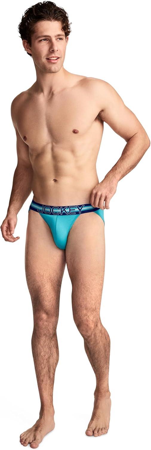 imageJockey Mens Underwear Sport Stability Pouch Microfiber String BikiniOcean Teal