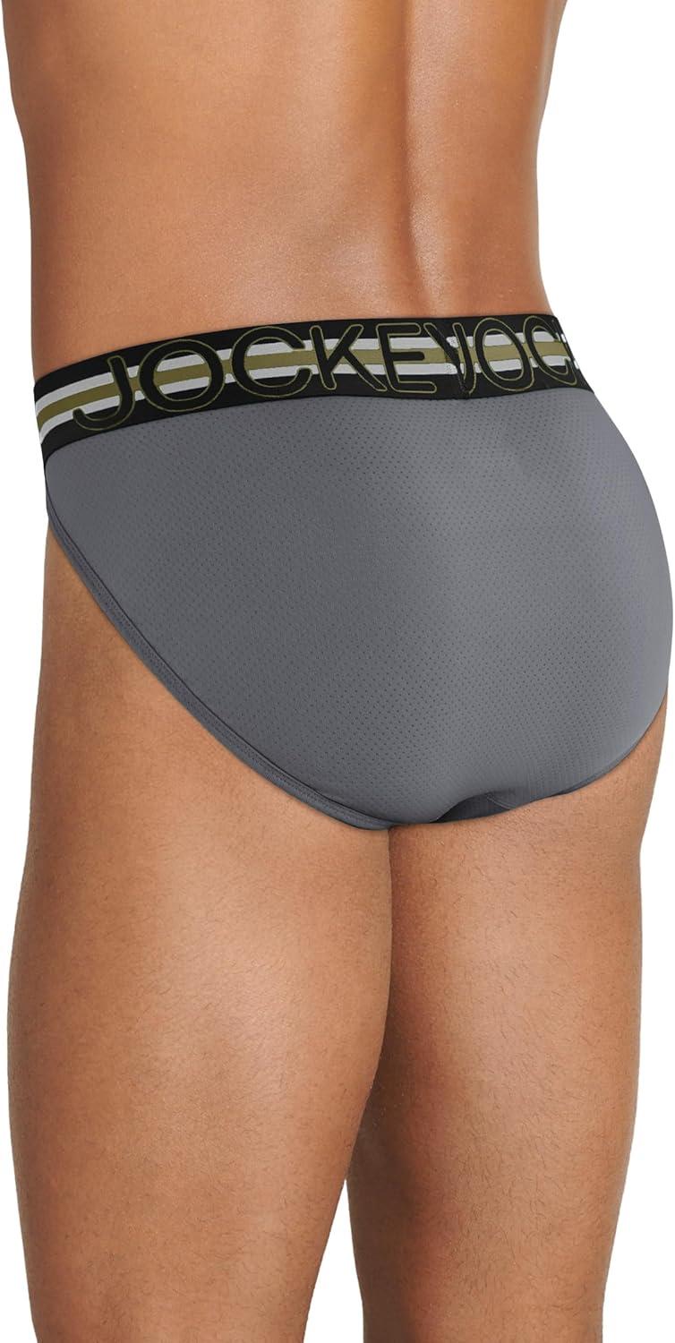 imageJockey Mens Underwear Sport Stability Pouch Microfiber String BikiniVulcan Grey