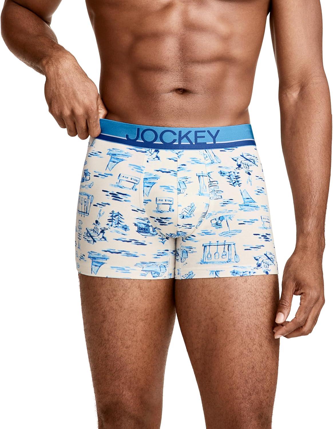 imageJockey Mens Underwear True Style 4 Trunk 3 PackMajestic Camp