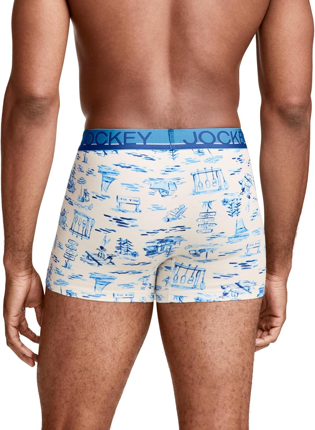 imageJockey Mens Underwear True Style 4 Trunk 3 PackMajestic Camp