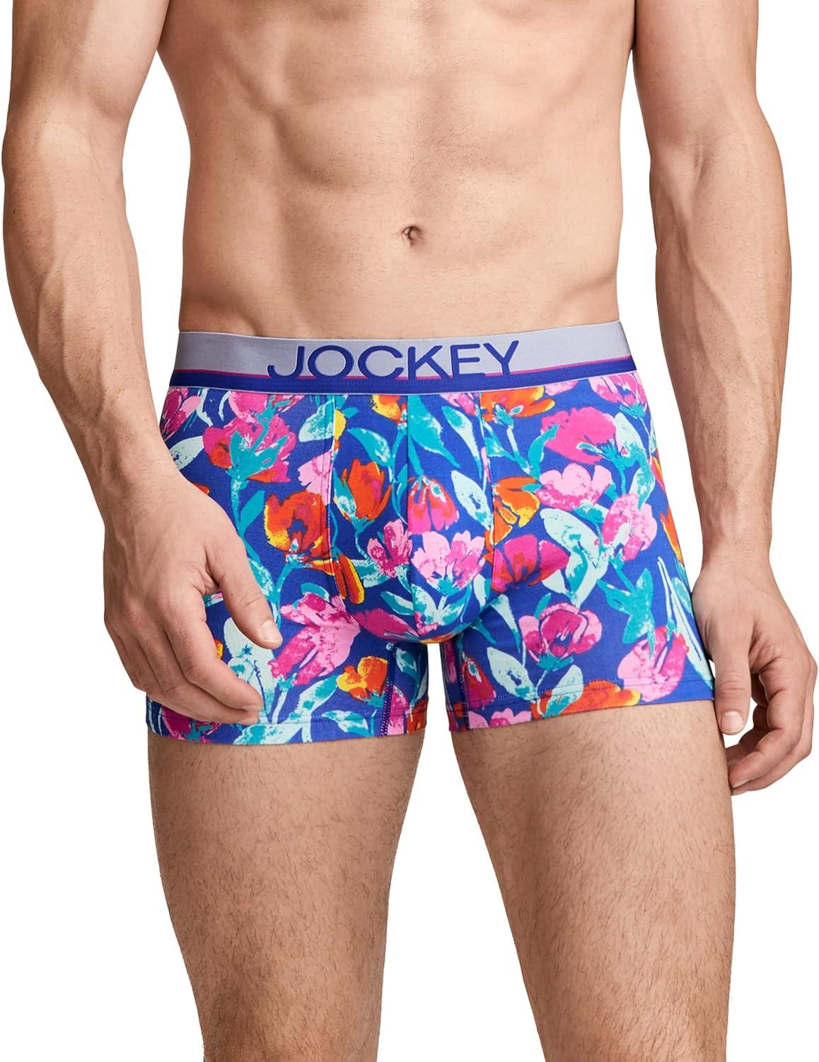 imageJockey Mens Underwear True Style 4 Trunk 3 PackRoyal Stripe