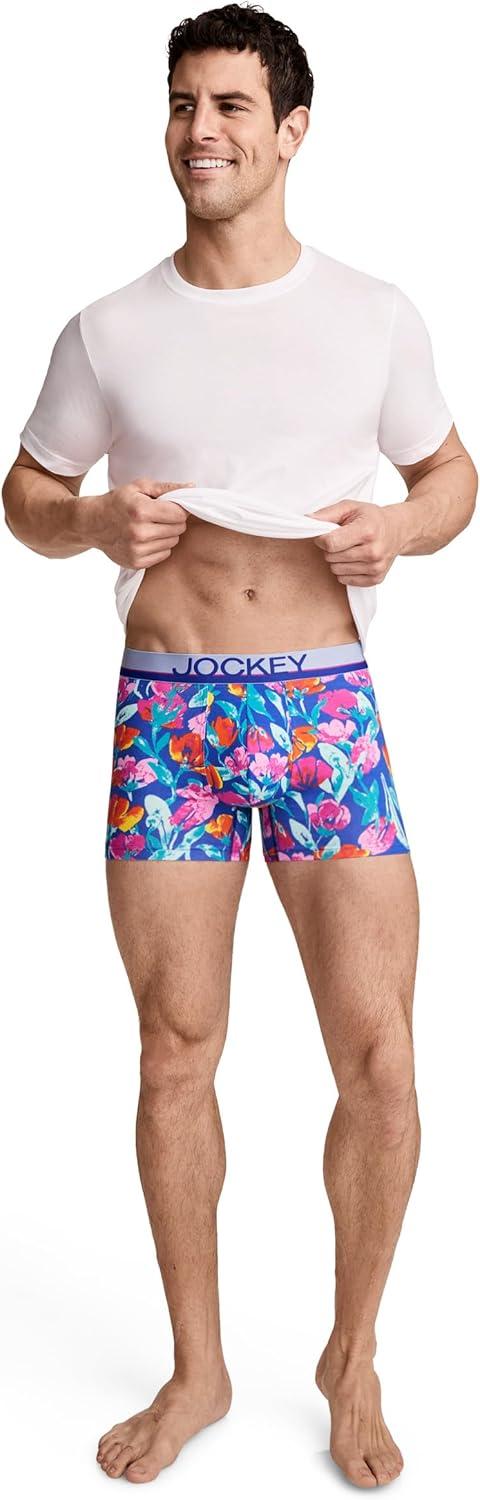 imageJockey Mens Underwear True Style 4 Trunk 3 PackRoyal Stripe