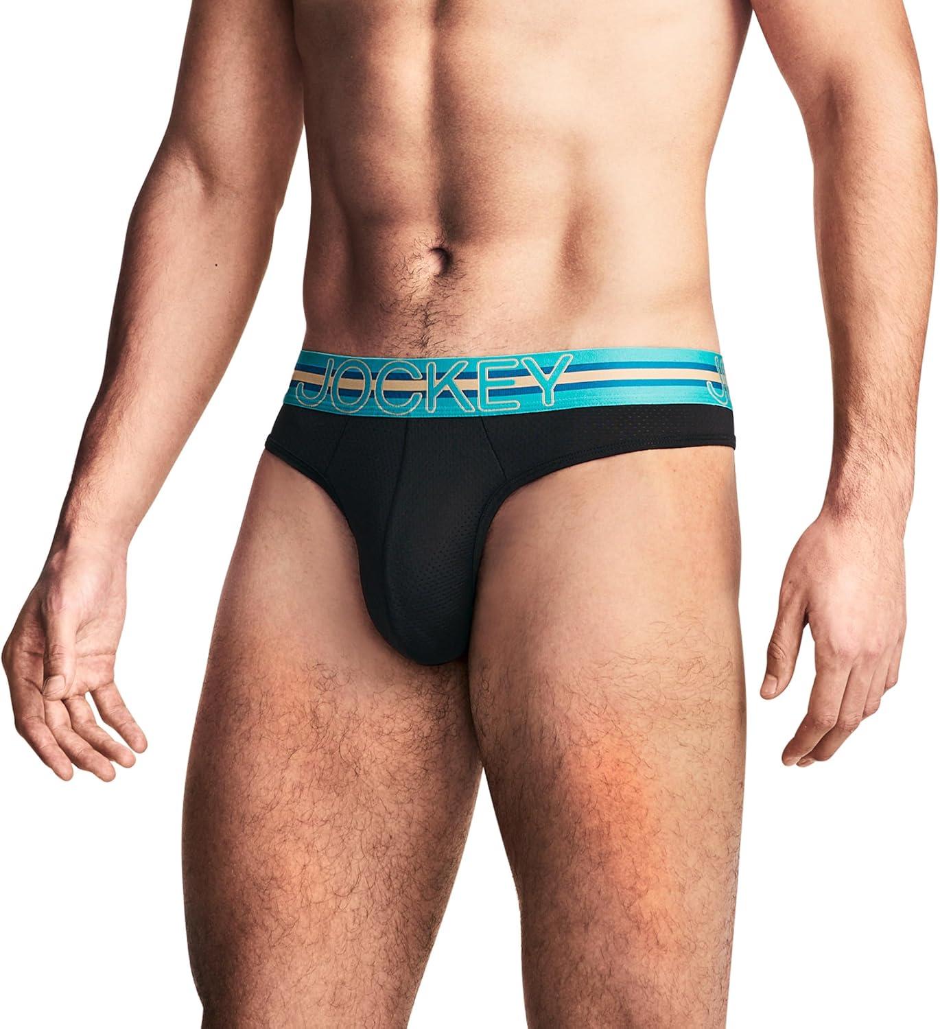 imageJockey Sport Mens Underwear Stability Pouch Microfiber ThongBlack Ocean