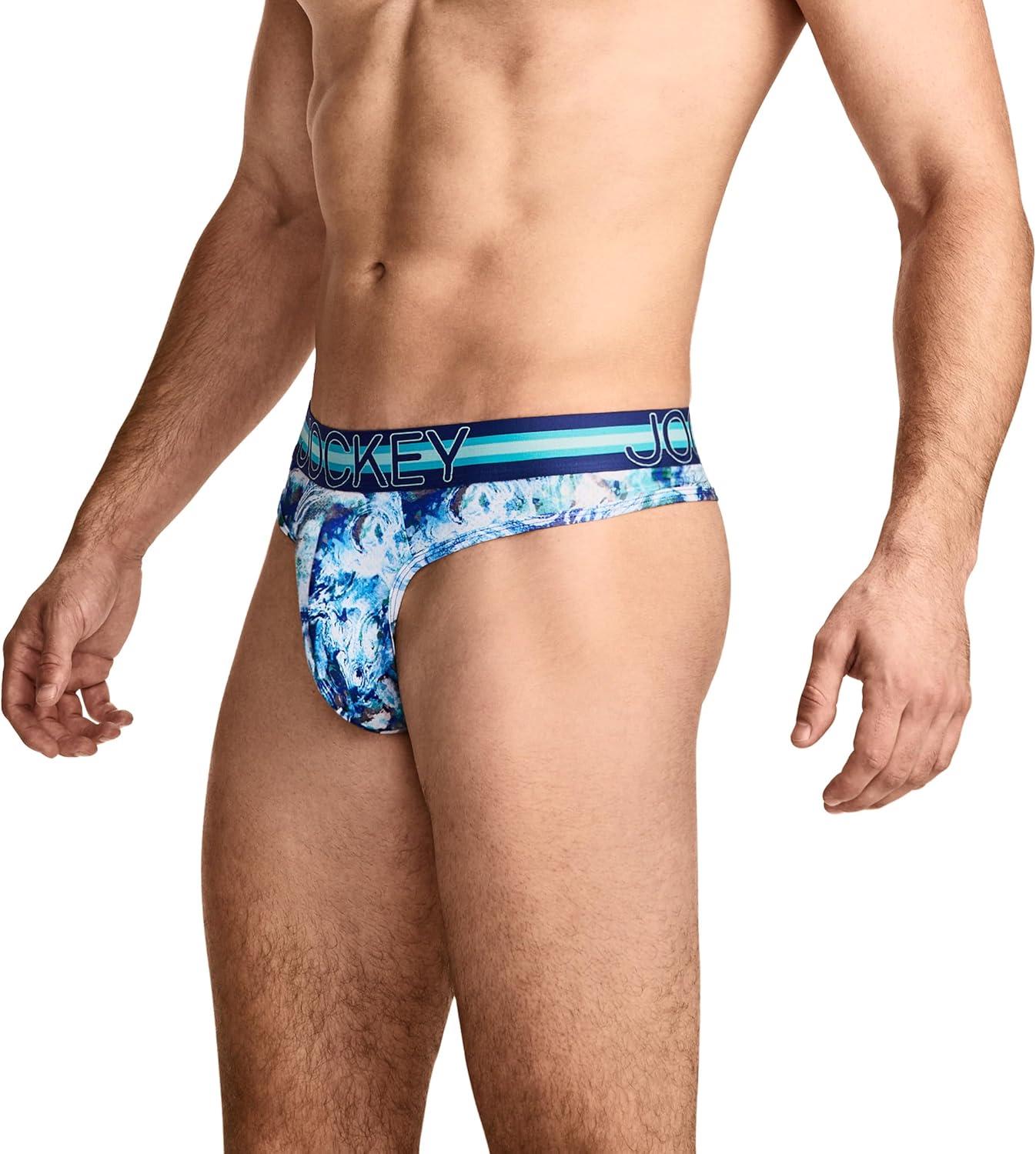 imageJockey Sport Mens Underwear Stability Pouch Microfiber ThongBlue Stones
