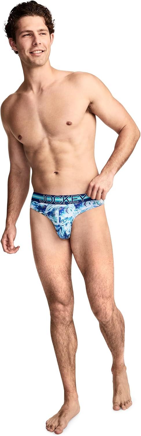 imageJockey Sport Mens Underwear Stability Pouch Microfiber ThongBlue Stones