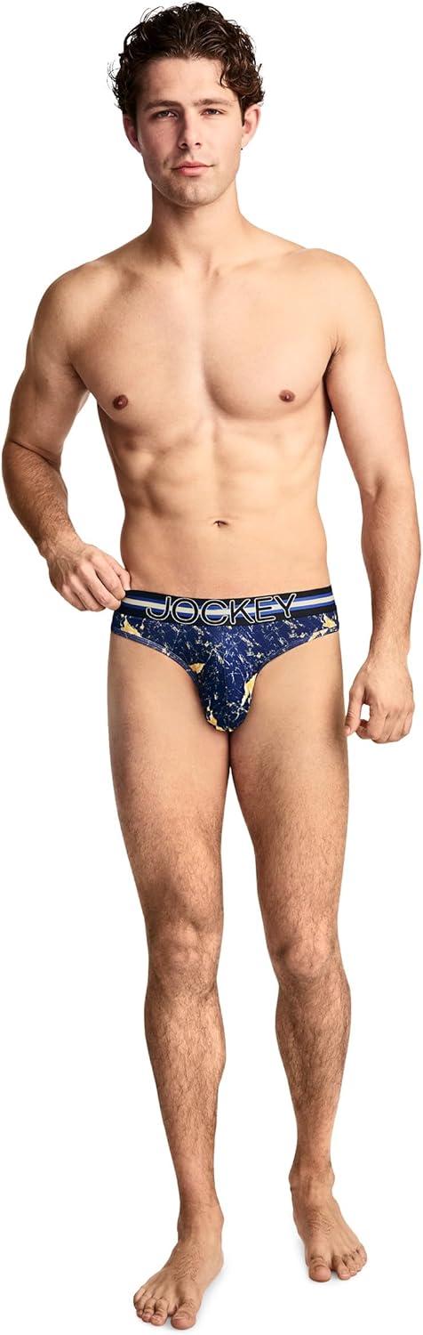 imageJockey Sport Mens Underwear Stability Pouch Microfiber ThongMarbled Navy