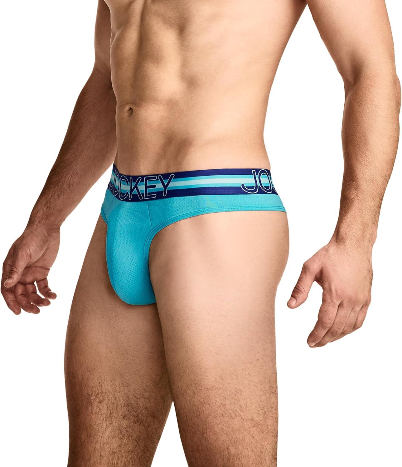 imageJockey Sport Mens Underwear Stability Pouch Microfiber ThongOcean Teal