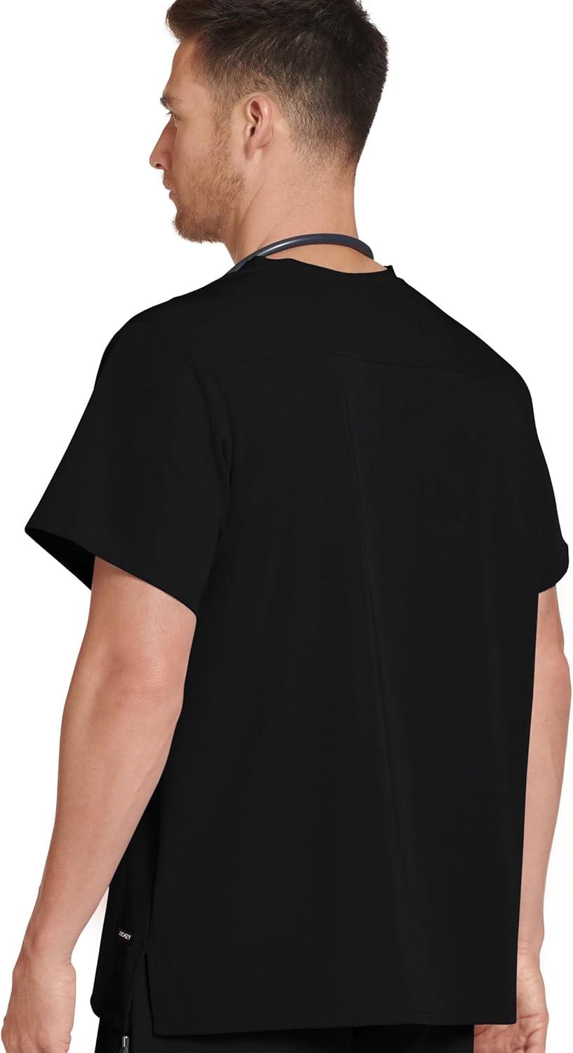 imageJockey Unisex Scrubs Classic Unisex One Pocket Stretch Scrub TopBlack