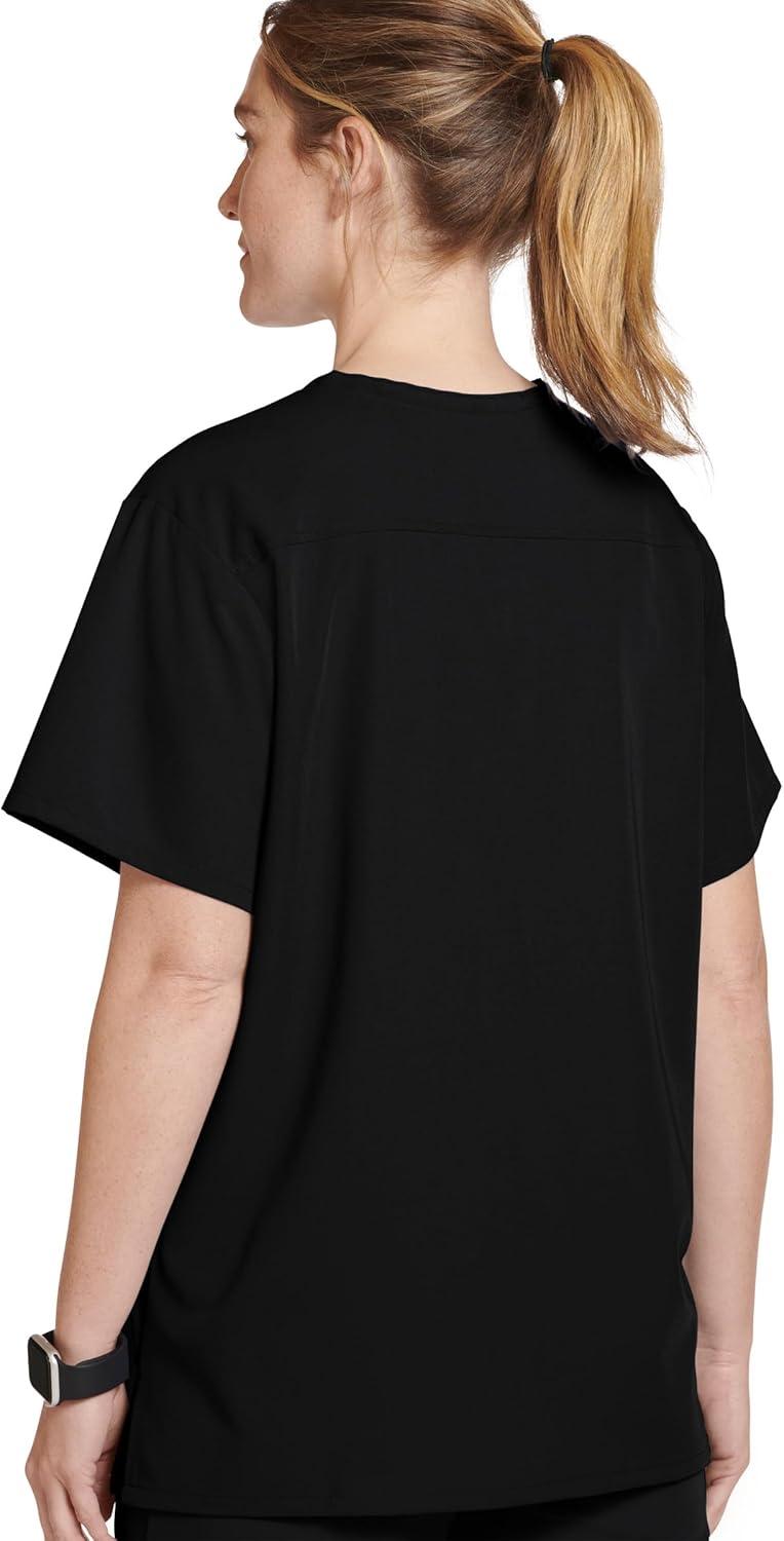 imageJockey Unisex Scrubs Classic Unisex One Pocket Stretch Scrub TopBlack