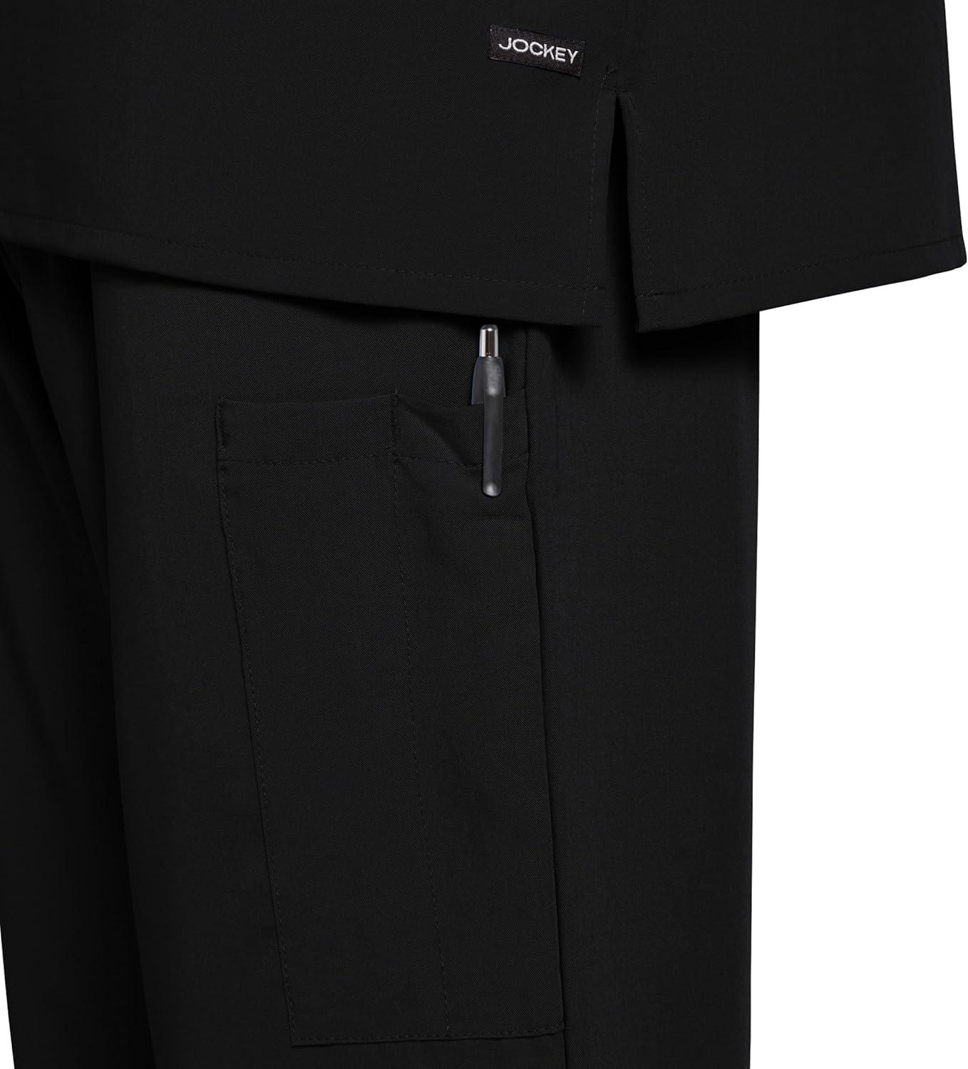 imageJockey Unisex Scrubs Classic Unisex One Pocket Stretch Scrub TopBlack