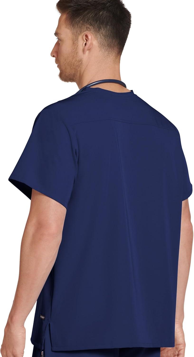 imageJockey Unisex Scrubs Classic Unisex One Pocket Stretch Scrub TopBlue