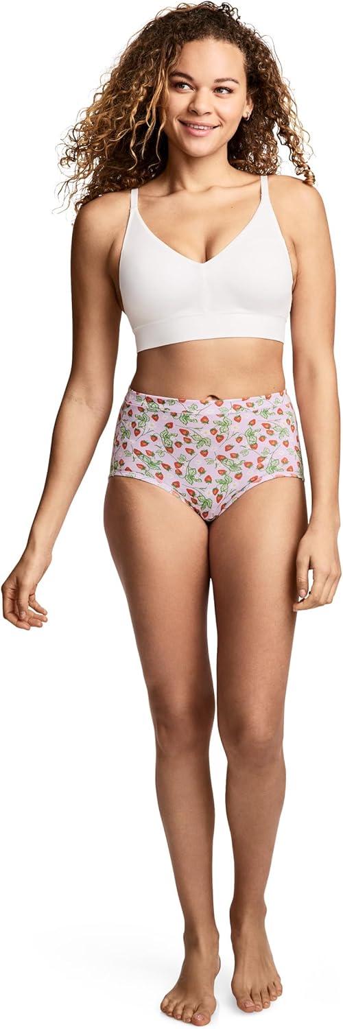 imageJockey Womens Underwear Cotton Stretch BriefBerry Blooms