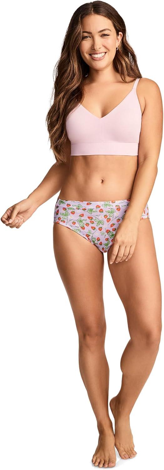 imageJockey Womens Underwear Cotton Stretch Hi CutBerry Blooms