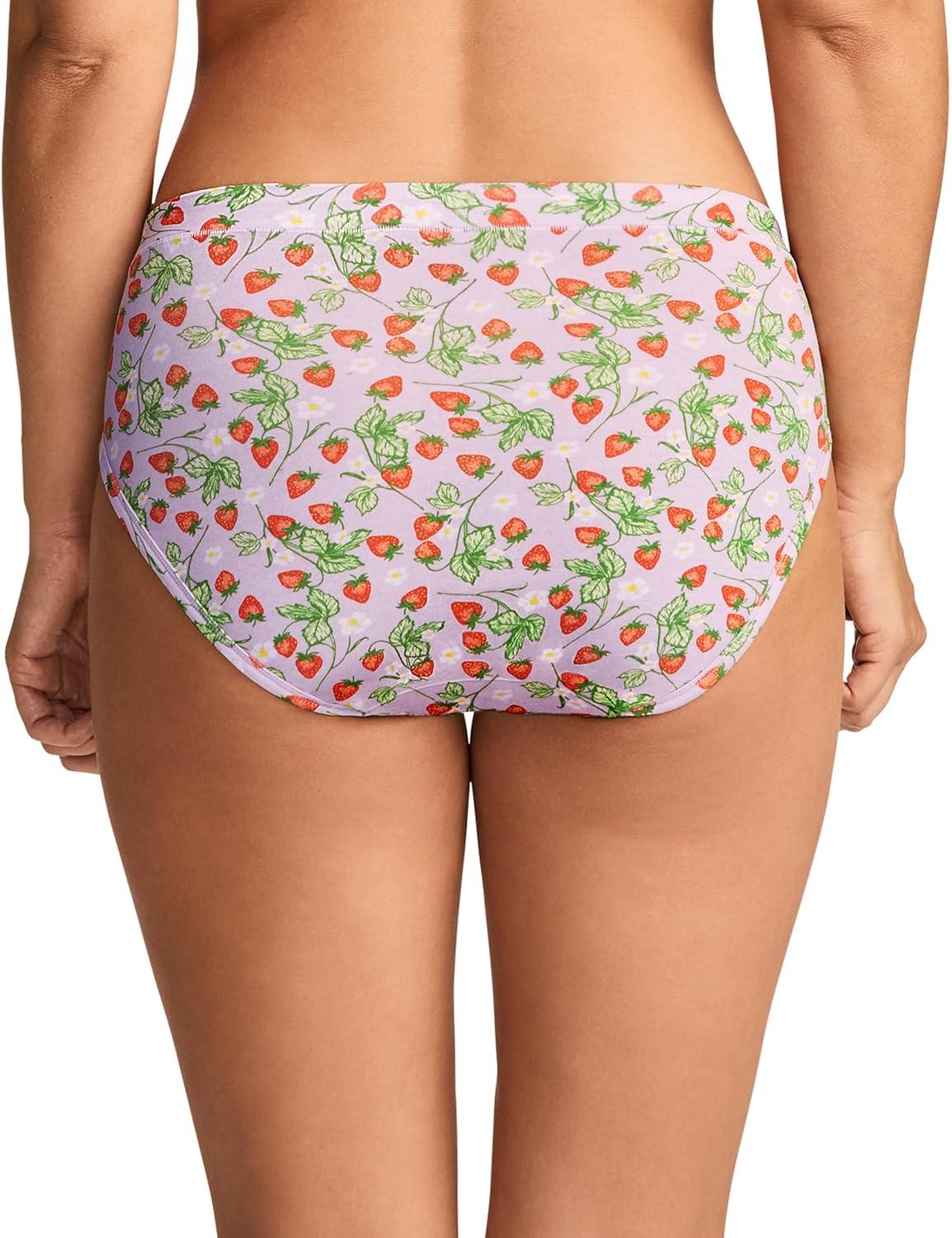 imageJockey Womens Underwear Cotton Stretch Hi CutBerry Blooms