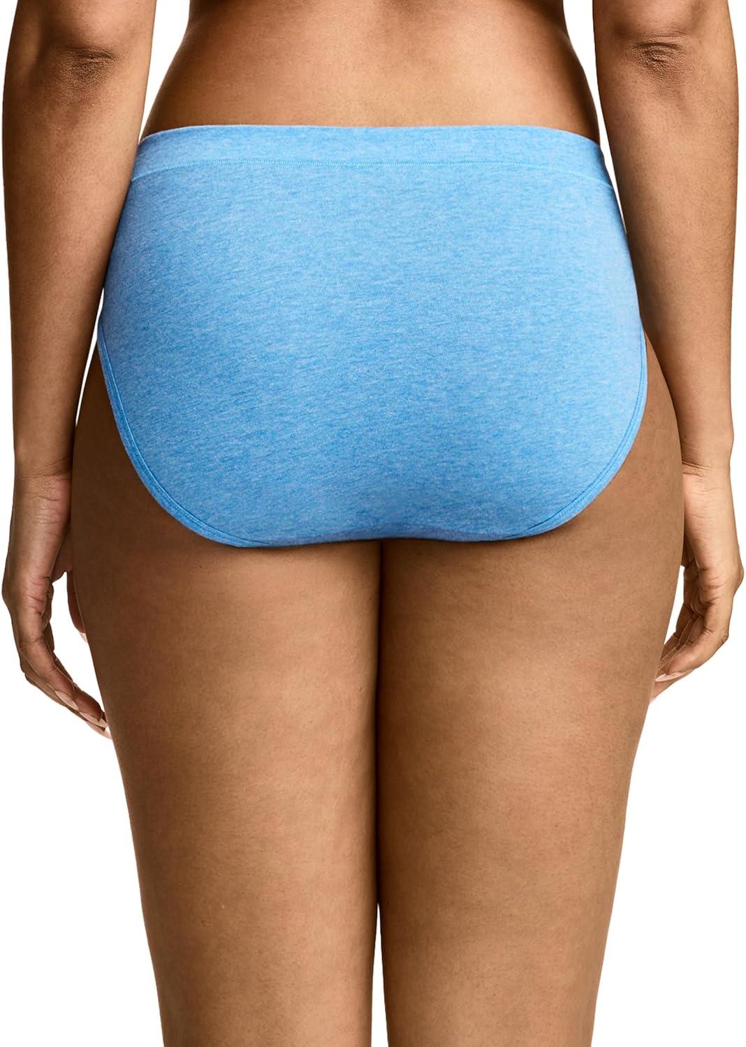 imageJockey Womens Underwear Cotton Stretch Hi CutBlue Satin