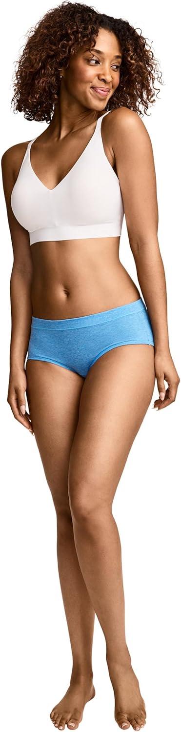 imageJockey Womens Underwear Cotton Stretch HipsterBlue Satin