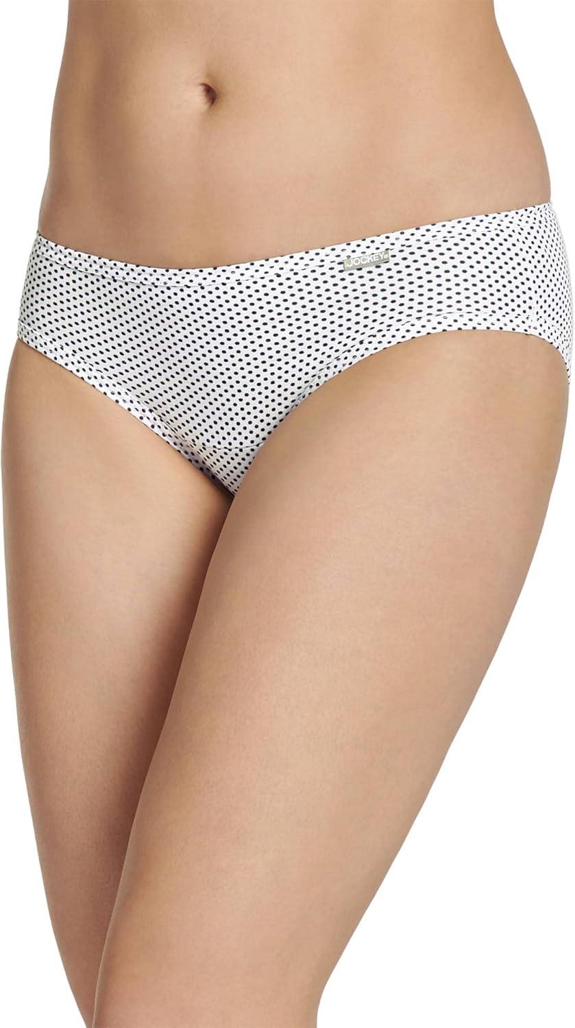 imageJockey Womens Underwear Elance Bikini 3 PackDeep Blue HeatherDeep Blue DotSea Blue Heather