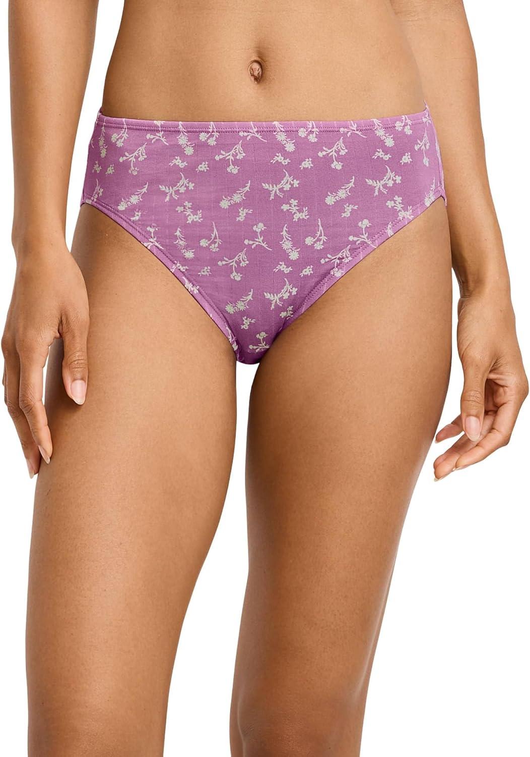 imageJockey Womens Underwear Elance Bikini 3 PackFloralIce PeachPurple Haze Spray
