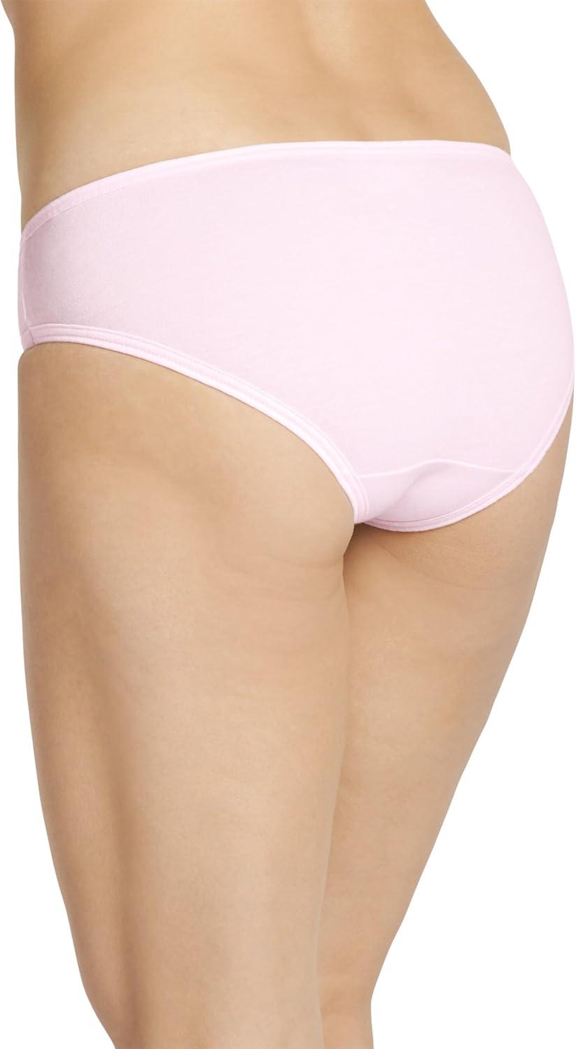 imageJockey Womens Underwear Elance Bikini 3 PackIvoryLightPink Shadow
