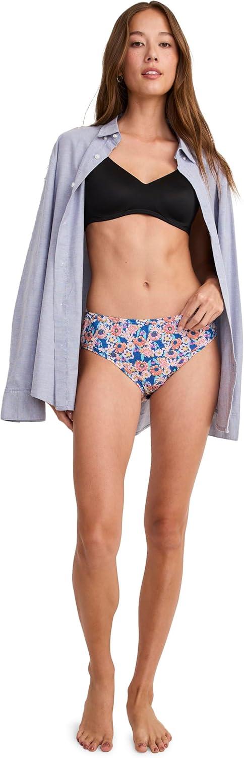 imageJockey Womens Underwear Elance Bikini 3 PackTeal SlateJoy FloralCaspian Sea