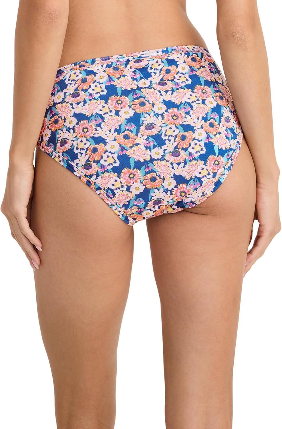 imageJockey Womens Underwear Elance Bikini 3 PackTeal SlateJoy FloralCaspian Sea